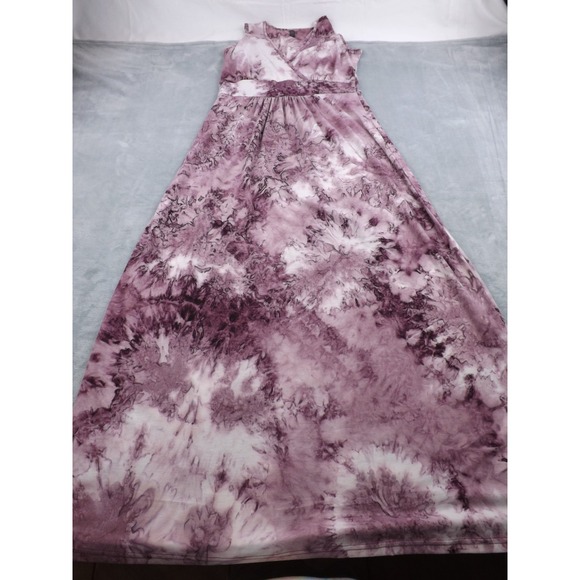 Woosea Maxi Dress Women's Large Purple/Pinkish/White Tie Dye Sleeveless - Picture 2 of 16